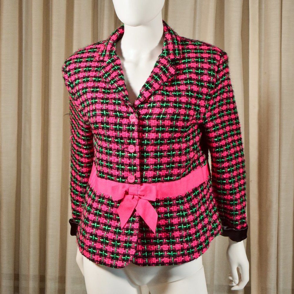 Silkland Pink Bowed Jacket Knit with Bow